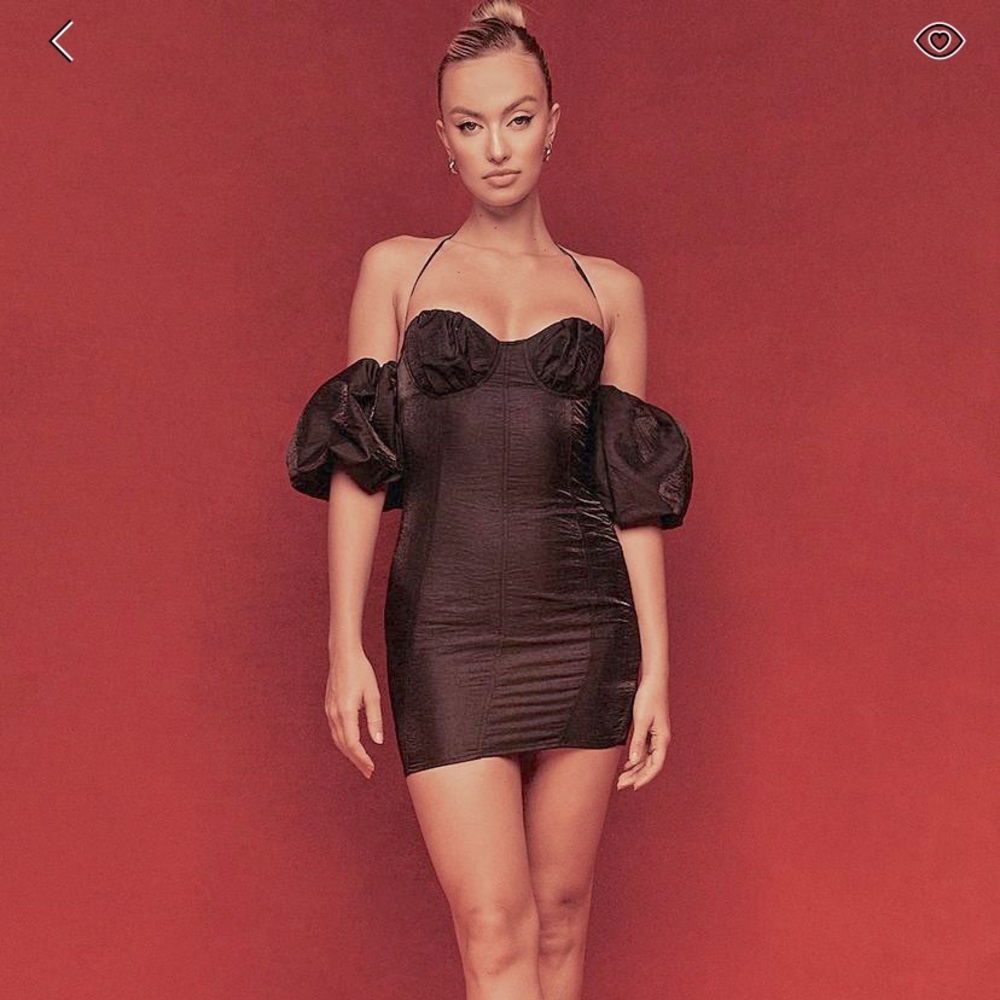 Ruched halter neck dress